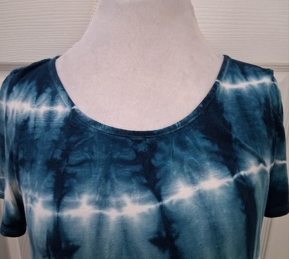 Dante Malan Blue & White Tie Dye Top   Size L - Picture 2 of 15